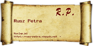 Rusz Petra névjegykártya